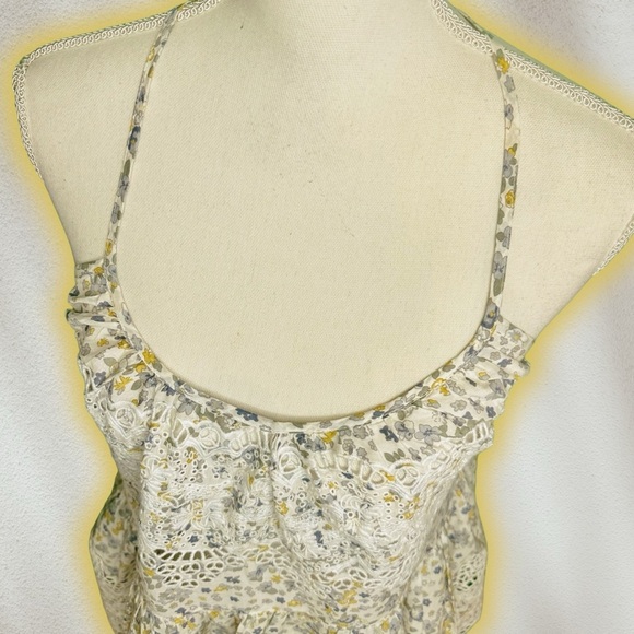 NWOT Free People ‘Sage’ Floral Peplum Tank With Eyelet Details Size XS - Picture 6 of 11